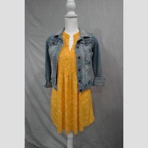 Old Navy Small Sunflower Yellow Long Sleeve Printed Mini Dress